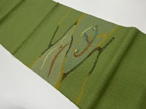 手織り紬抽象模様織出し名古屋帯